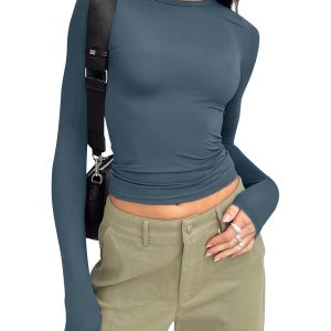 Elegant Long Sleeve Slim Fit Pullover Top