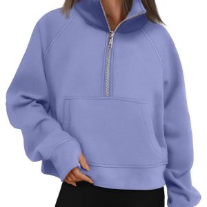 Cozy Half Zip Cropped Pullover Top