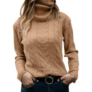 Knitted High Collar Long Sleeve Sweater