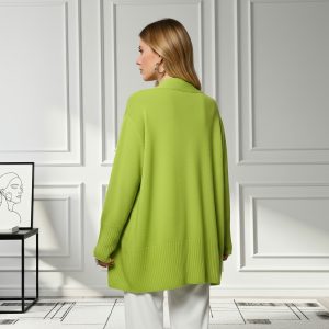 Casual Long Sleeve Sweater With Split Design And Loose Fit For Women